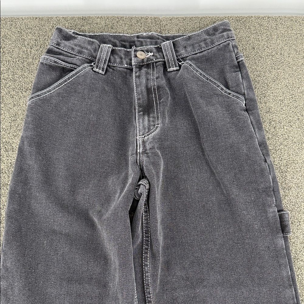 J Galt Jeans Wm Small Black Gray Denim Carpenter Skate Street 90s Y2K Utility - Picture 3 of 8